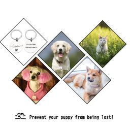 Dog pata dog tag, gravação a laser, identificação do animal de estimação, personalizado colarinho tag, 1 pc - Image 6