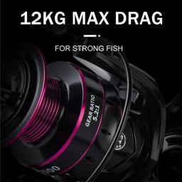 BILLINGS 1000-7000 Carretel de pesca giratório 8-12KG Arraste com balancim de metal e carretel 5.2:1 Relação de engrenagem para pesca em água salgada/água doce - Image 5