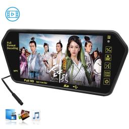 7 Polegada tela lcd full hd espelho monitor de estacionamento bluetooth usb fm player vídeo display automático para câmera traseira backup do carro - Image 3