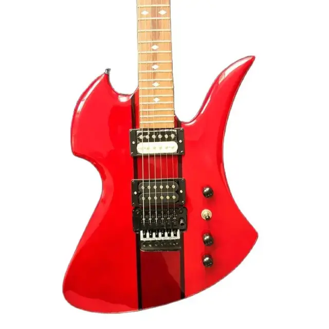 Guitarra Elétrica Profissional 6 Cordas Humbucker com 24 Trastes e Design Personalizado em Bege