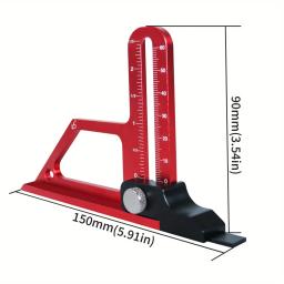 Medidor de profundidade de serra de mesa ajustável, 0-60mm, com escala métrica e de alumínio, ajuste de lâmina, brocas de roteador, medidor de medição de altura - Image 2