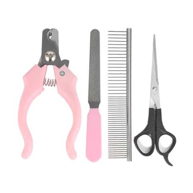 Máquina Recarregável para Corte e Barba de Cães e Gatos - Conjunto Profissional Completo 