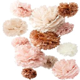 DIY Papel Pompoms Flor Guirlanda, Decoração Do Casamento, Bola De Flores De Papel, Baby Shower, Birthday Party issue, 5Pcs - Image 5