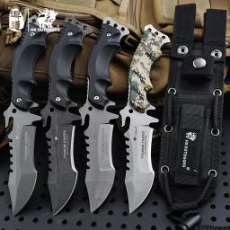HX Outdoors Faca de sobrevivência tática, caça do exército, Full Tang, facas retas, ferramenta essencial para autodefesa, ferramentas ao ar livre, 58HRC - Image 3