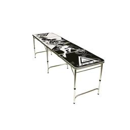 8FT Portátil padrão personalizado cerveja pong alumínio mesa dobrável ajustável piquenique camping mesa para o jogo do partido - Image 2