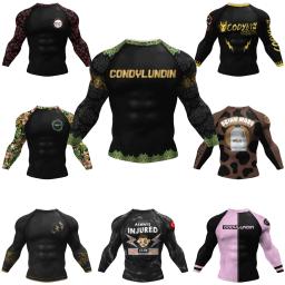 Codylundin-quimono Jiujitsu camiseta masculina, equipamento de MMA, camisa de poliéster respirável, camisa de ginástica brasileira, Kickboxing, manga comprida - Image 4