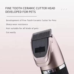 Profissional Pet Grooming Clipper Kit, Aparador De Pêlos Do Cão, Cat Barbeador Elétrico, Lâmina De Cerâmica Recarregável, Máquina De Corte De Cabelo Animais - Image 2