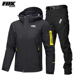 FOX RIDE-Jaqueta de ciclismo para homens, calças MTB masculinas, kit de calças de mountain bike, impermeável, motocicleta - Image 1