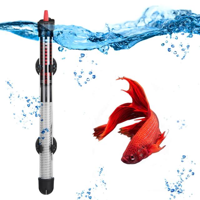 Aquecedor Submersível de Aquário 50W com Termostato Sensível, Instalação Multi-Ângulo, Ideal para Tartarugas e Aquários de até 60L