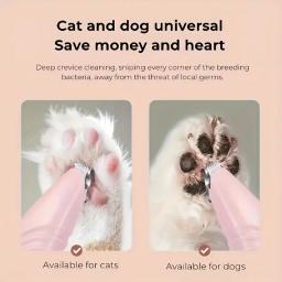 Aparador de cabelo elétrico para animais de estimação, barbear solas de pés e orelhas com baterias e luzes LED, Pet Shaver - Image 2