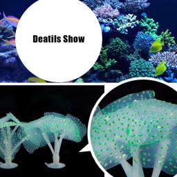 Silicone plantas luminosas artificial aquarium coral ornamento subaquático para peixes tanque fishbowl decoração acessórios - Image 1