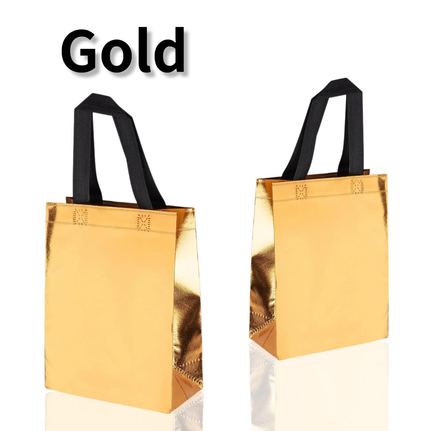 70-12 sacos de presente reutilizáveis do casamento dos pces com alças saco de presente não tecido sacos de mercearia brilhantes para o aniversário páscoa ramadan sacos de presente - Image 1