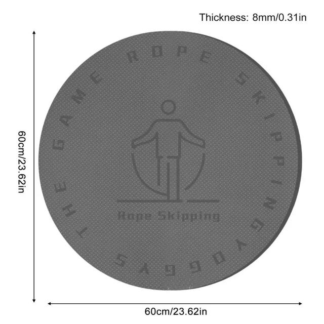 Tapete de Pular Corda Silencioso e Antiderrapante, Ideal para Yoga e Dança, Espessuras de 6mm e 8mm, Diâmetro de 60cm