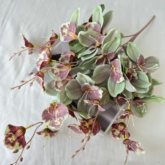 Buquê de Orquídeas Rosas Artificiais em Impressão 3D - Arranjo Floral para Decoração de Casa e Eventos Especiais