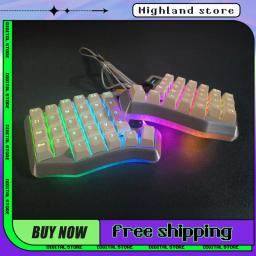 Kits de teclado portátil Split Mini Wired, 58 teclas, Programador de personalização, Tela RGB suave, Botão ergonômico - Image 1