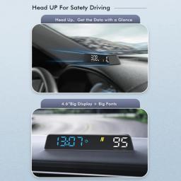 Vjoycar 2023 gps painel hud gague digital velocímetro tempo bússola altitude plug and play acessórios eletrônicos para todos os carros - Image 3