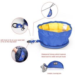 Tigela de água dobrável para animais de estimação, recipiente para beber, saco de armazenamento de alimentos, caminhadas ao ar livre, viagens, tigela dobrável, 1100ml - Image 4