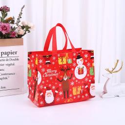 Sacos de presente de Natal não tecidos reutilizáveis, Xmas Treat Bag, sacolas com alças para criança, doces, Goodie Xmas Party Favor, grande, 1pc - Image 1