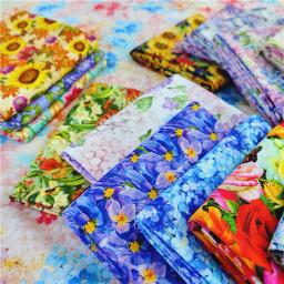 Tecido Impresso De Flor De Algodão Puro, Pintura A Óleo, Pintura De Arte, Vestidos De Costura, Roupas, Meio Metro - Image 2