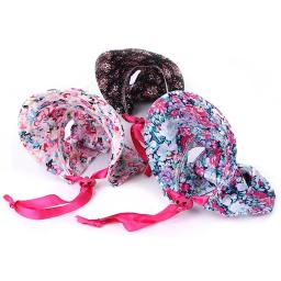 Cão Chapéu com Orelha Buracos para Proteção Solar Ao Ar Livre Floral Dog Cap Feminino Verão Pet Viseira Sunbonnet Ajustável para Menina Puppies - Image 5