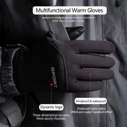 Luvas térmicas completas para homens, tela sensível ao toque, quente, ciclismo, acampamento, corrida, esqui, caminhadas, MTB, bicicleta, inverno - Image 3