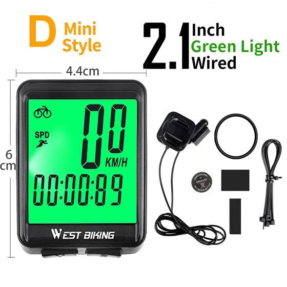 West bike-computador de bicicleta com tela grande, velocímetro, sem fio, com fio, sensor à prova d'água, odômetro, para ciclismo, 2.8 polegadas - Image 1
