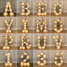Letras do alfabeto Luzes LED, Luminous Number Lamp, Luz decorativa da noite, Casamento, Aniversário, Decoração de festa de Natal - Image 2