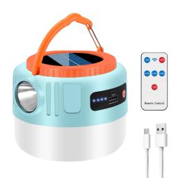LED Solar Luzes de Emergência, 300LM, 1200mAh, Iluminação de Barraca, USB Recarregável, Controle Remoto, Impermeável, Caminhadas, Pesca - Image 4