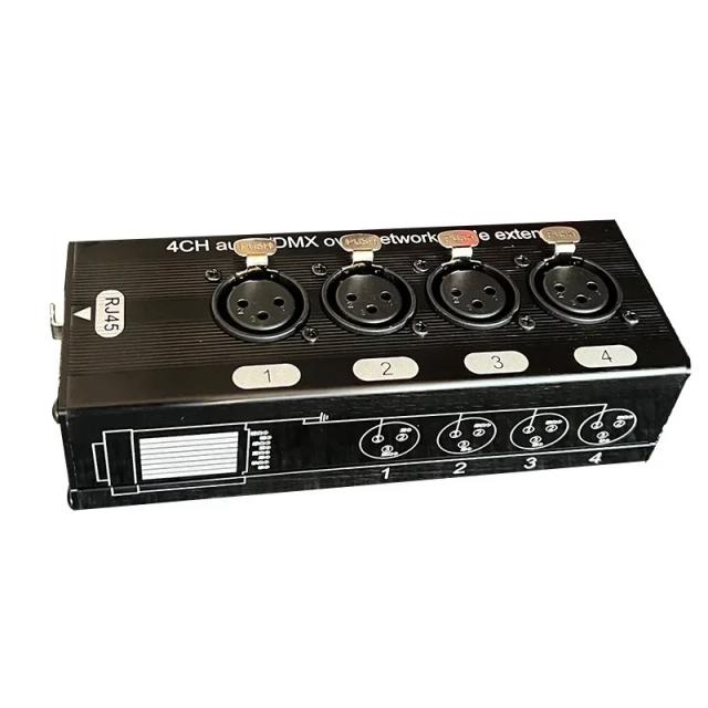 Cabo XLR Multiuso para Palco e Estúdio com Conexão RJ45, 1 Macho e 1 Fêmea, 3 Pinos e 4 Canais - Ideal para Iluminação e Som