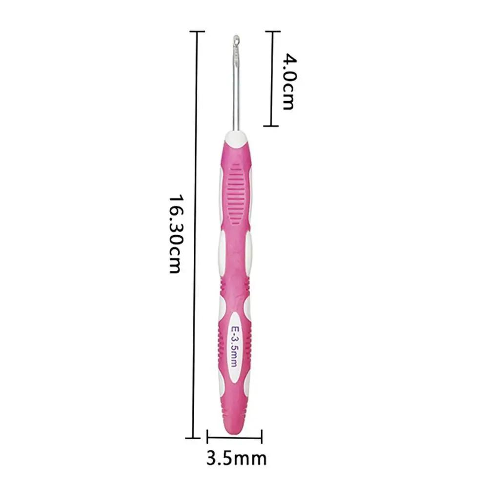 Agulhas de crochê de alumínio com aderência colorida, agulhas de tricô, mão tricotada, processo DIY ferramenta, novo - Image 1