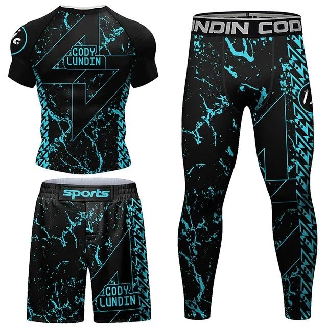 Conjunto Masculino de Kimono para MMA: T-Shirt, Calças, Shorts de MMA e Rashguard para Jiu Jitsu e Boxe