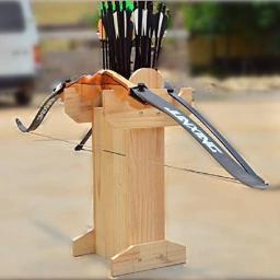Recurva tradicional Composite Solid Wood Bow e Seta Stand, Floor-Standing Exposição Vertical, Archery Hall, Amusement Park S - Image 1
