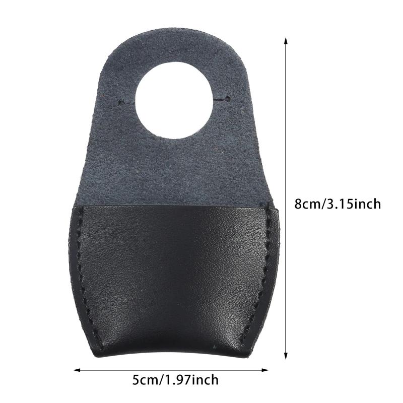 Couro macio Vaca Recurvo Bow Arrow, dedo Protector Tip, Tiro com Arco Prática, Thumb Ring, Tab Guard, Caça Acessórios, Preto, 1 Pc - Image 1