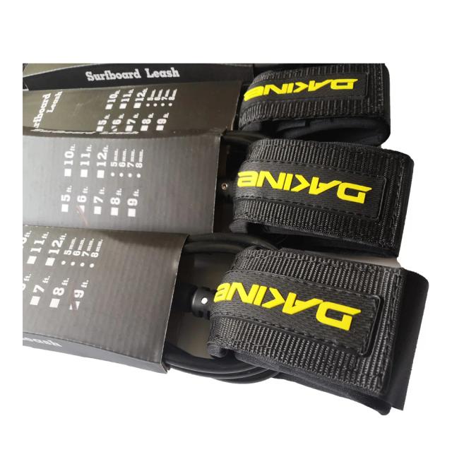 DK Trela de Pé para Prancha de Surf 6-10 pés 7mm TPU Corda Reta Preta