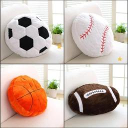 Almofada macia travesseiros esportivos de pelúcia para sala de estar, futebol e basquete em forma de assento, almofada traseira para decoração, Ins - Image 2