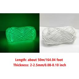 Fio de poliéster luminoso para tricô manual, brilho no escuro, fio robusto, artesanato DIY, fio brilhante, suéter, chapéu, tapete, 50g por bola - Image 3