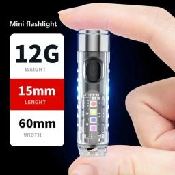 Mini Chaveiro Lanterna Recarregável, Ideal para Camping e Atividades ao Ar Livre, 10 Modos, Base Magnética, 1Pc - Image 1