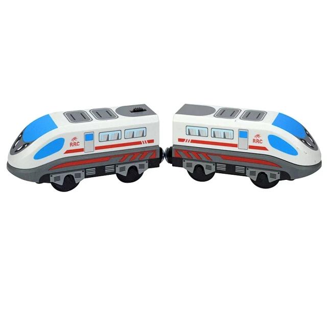 Conjunto de Trem de Madeira Magnético Elétrico Locomotiva Diecast Slot para Crianças