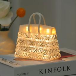 Crystal Tote LED Night Light, alimentado por bateria com efeitos visuais 3D, criar uma atmosfera acolhedora, adequado para decoração de festa - Image 3