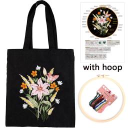 Kit de bordado para iniciantes com padrão, sacola de lona, artes e ofícios suprimentos para adultos, kits DIY Needlepoint - Image 4