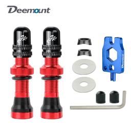 Deemount 2 peças de bicicleta sem câmara de ar schrader mamilo a/v válvulas núcleo de latão cnc usinado anodizado para mtb bicicleta de estrada jantes sem câmara de ar - Image 1