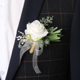 Flor De Pulso Corsage para dama de honra, Noiva Pin, Artificial Boutonnieres, Falso Pulseira Pérola, Acessório Do Casamento, Novo - Image 6