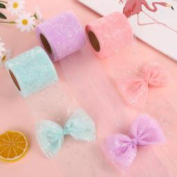 Fita de Tule Colorida para Decoração De Festa, Bowknots Artesanais, Grampos De Cabelo, Tecido De Malha Confete, DIY Princesa Hairbands, 6cm, 8cm, 4.5m - Image 1