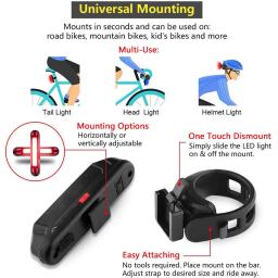 Luz traseira da bicicleta super brilhante led luz da bicicleta usb recarregável selim garfo luz de aviso segurança lanterna traseira da bicicleta - Image 6