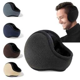 Earmuffs à prova de vento para homens e mulheres, protetor auricular, grosso, luxuoso, velo, ao ar livre, ciclismo, macio, quente, inverno - Image 1