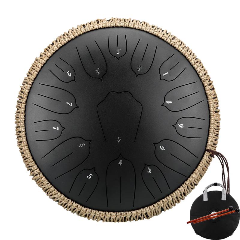 Hluru-Glucophone Aço Língua Tambor, Etéreo Tambor, Percussão Handpan, Instrumento Musical, Tom, Key C, 14 ", 15 Notas - Image 1