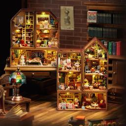 Casas de bonecas para meninas, Kits de construção em miniatura com móveis, Brinquedos Dollhouse, DIY, Mini Rabbit Town Casa, Presentes de aniversário - Image 5