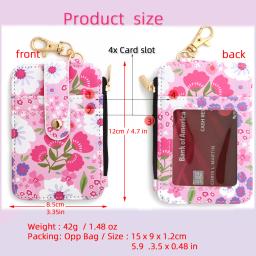 Pulseira de contas de silicone, bolsa de couro, chaveiro wristlet, pulseira carteira, impresso floral, Fragmentado ID Bag, 2024 - Image 2