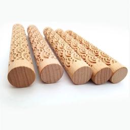 1pc textura de madeira rolo rolo de lama relevos cerâmica cerâmica cerâmica arte em relevo haste padrão flor ferramentas pedra diy cozimento - Image 5