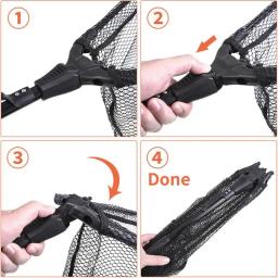 Rede de pesca dobrável com alça ergonômica, captura segura de peixes, Triângulo Fish Landing Net, Ideal para peixes - Image 2